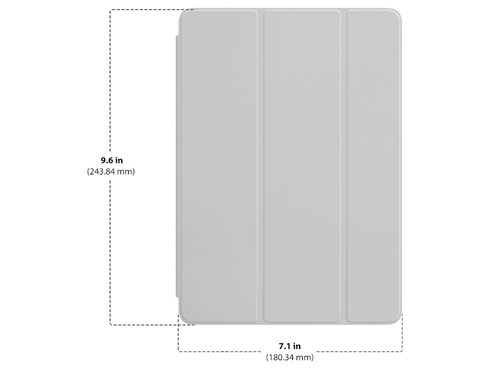 Dimensions of Apple Smart Cover for iPad Air and iPad Air 2 Diagram showing Apple Smart Cover for iPad Air and iPad Air 2 size and dimensions