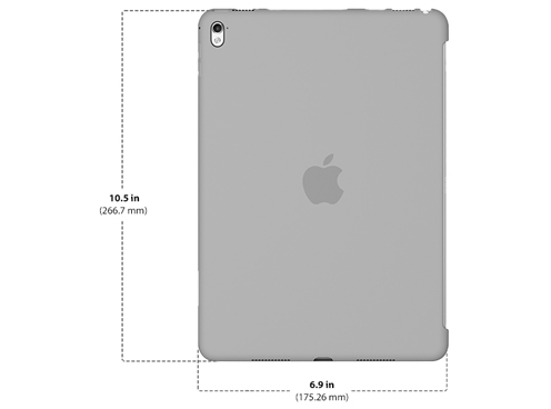 Dimensions of Apple Silicone Case for 9.7-inch iPad Pro Diagram showing Apple Silicone Case for 9.7-inch iPad Pro size and dimensions
