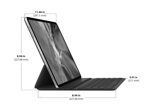 Dimensions of Apple Smart Keyboard Folio for 12.9-Inch iPad Pro Diagram showing Apple Smart Keyboard Folio for 12.9-Inch iPad Pro size and dimensions