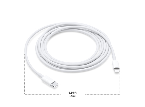 Dimensions of Apple USB-C to Lightning Cable 2M Diagram showing Apple USB-C to Lightning Cable 2M size and dimensions
