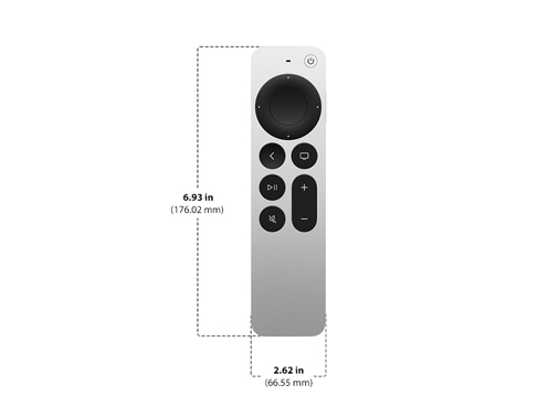 Dimensions of Apple TV Siri Remote 2nd Generation Diagram showing Apple TV Siri Remote 2nd Generation size and dimensions