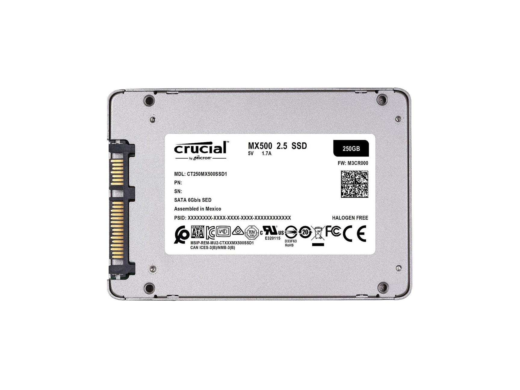 Crucial MX500 250GB 3D NAND SATA 2.5-inch 7mm with Internal SSD Crucial MX500 250GB 3D NAND SATA 2.5-inch 7mm with Internal SSD