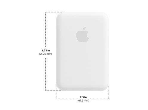 Dimensions of Apple Magsafe Battery Pack Diagram showing Apple Magsafe Battery Pack size and dimensions