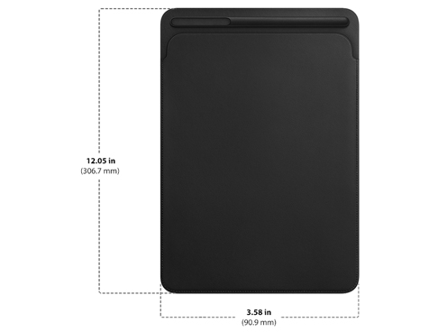 Dimensions of Apple Leather Sleeve for 10.5‑inch iPad Pro Diagram showing Apple Leather Sleeve for 10.5‑inch iPad Pro size and dimensions