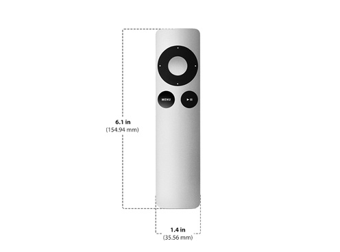 Dimensions of Apple TV Remote Diagram showing Apple TV Remote size and dimensions