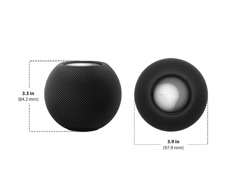 Dimensions of Apple HomePod Mini  Diagram showing Apple HomePod Mini size and dimensions