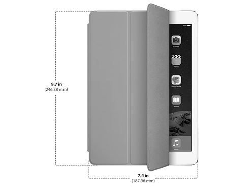 Dimensions of Apple iPad Air 2 Smart Cover Diagram showing Apple iPad Air 2 Smart Cover size and dimensions